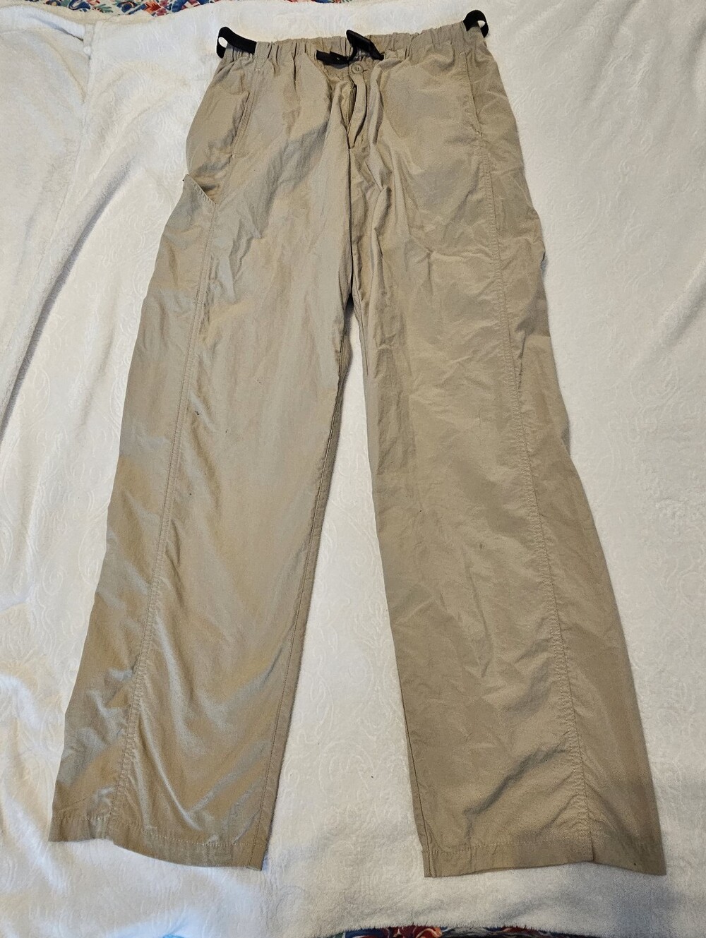 Patagonia Mens Large Gi II Nylon Hiking Pants Tan Khaki Belted Lightweight